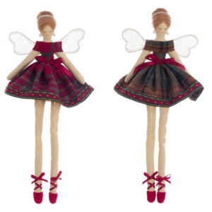 Fada vestido xadrez c/ laço sentada - Image 1