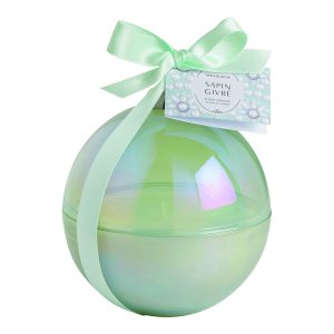 Vela Perfumada Boule de Noël Fête Nacrée 210 g - Sapin Givré - Image 1