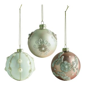 Coffret 3 Bolas de Natal Decorativas