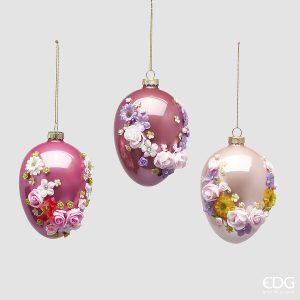 Decoração Ovo c/ Flores p/ Pendurar Grande - Image 1